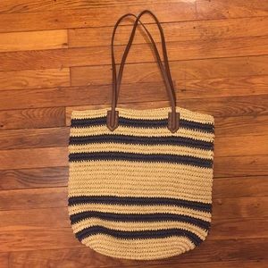 J. Crew woven tote bag